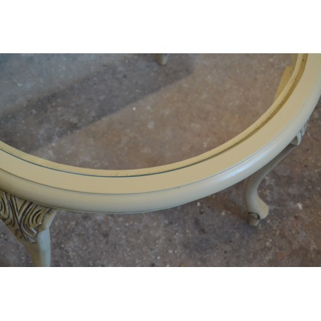 (10-941) Ümar hele klaasiga laud