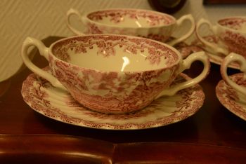 (n-3474/4) Myotts Country Life puljongikausid-taldrikud, 4tk 2