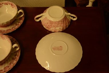 (n-3474/4) Myotts Country Life puljongikausid-taldrikud, 4tk