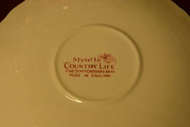 (n-3474/4) Myotts Country Life puljongikausid-taldrikud, 4tk