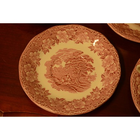 (n-3505/11) Enoch Wedgwood LTD, Woodland puljongikausid-taldrikud 5tk