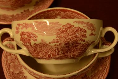 (n-3505/11) Enoch Wedgwood LTD, Woodland puljongikausid-taldrikud 5tk