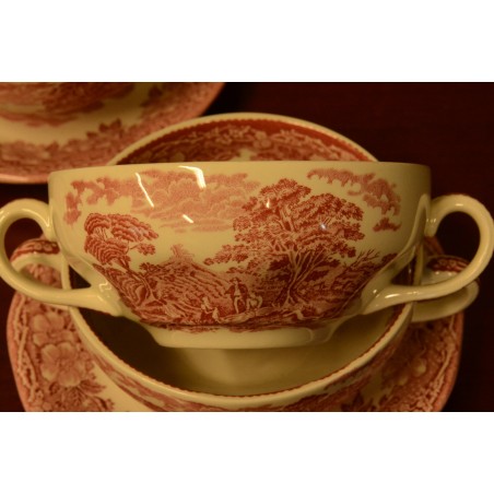 (n-3505/11) Enoch Wedgwood LTD, Woodland puljongikausid-taldrikud 5tk