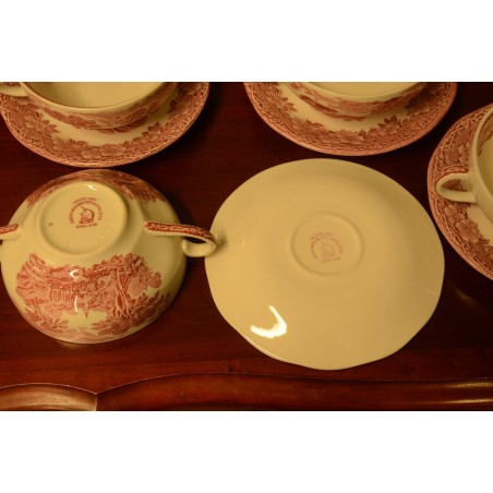 (n-3505/11) Enoch Wedgwood LTD, Woodland puljongikausid-taldrikud 5tk