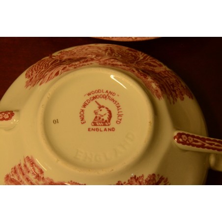 (n-3505/11) Enoch Wedgwood LTD, Woodland puljongikausid-taldrikud 5tk