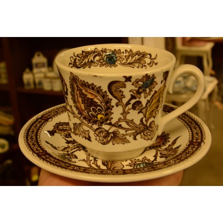 (n-3530/1) Ridgway Ironstone Staffordshire, Jacobean, kohvitassid-taldrikud, 4tk