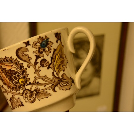 (n-3530/1) Ridgway Ironstone Staffordshire, Jacobean, kohvitassid-taldrikud, 4tk