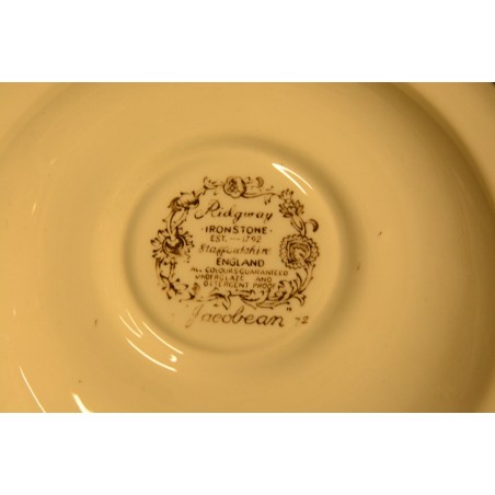 (n-3530/1) Ridgway Ironstone Staffordshire, Jacobean, kohvitassid-taldrikud, 4tk