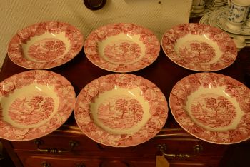 (n-3535/3) Enoch Woods English Scenery, Woods Ware supi-pastataldrikud, 6tk