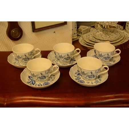 (n-3563) Form Marienbad Ingres Weiss, sibulamustriga kohvitassid-taldrikud, 5tk