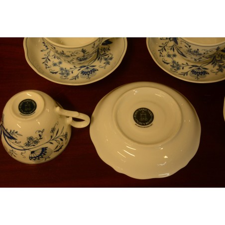 (n-3563) Form Marienbad Ingres Weiss, sibulamustriga kohvitassid-taldrikud, 5tk