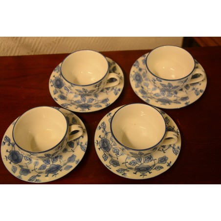 (n-3759/1) Lillelised tassid-taldrikud, 4tk