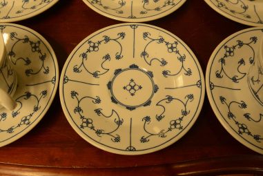 (n-3782/2) Mandarin õlelillemustriga kohvitassid-taldrikud, 6tk