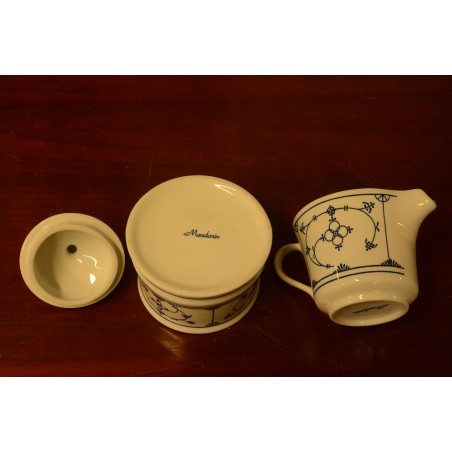 (n-3782/4) Mandarin õlelillemustriga koorekann ja suhkrutoos