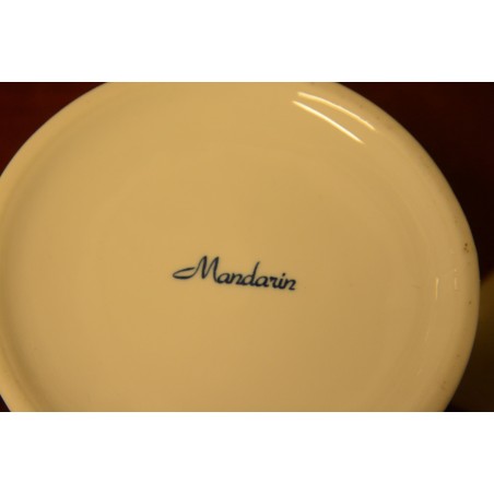 (n-3782/4) Mandarin õlelillemustriga koorekann ja suhkrutoos