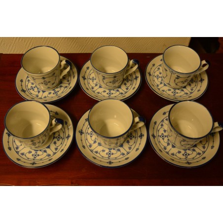 (n-3906/5) Õlelillemustriga kohvitassid-taldrikud, 6tk