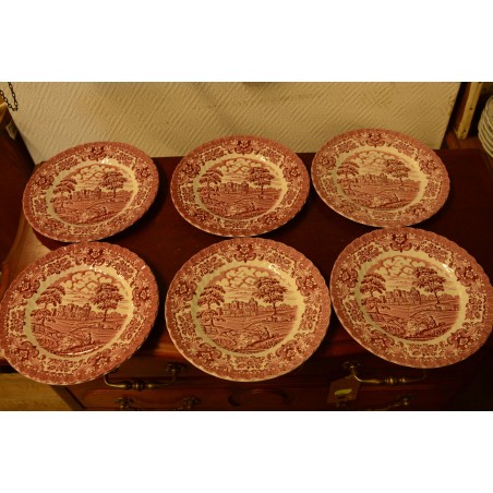 (n-3929) Olde Country Castles, British Anchor, salatitaldrikud, 6tk