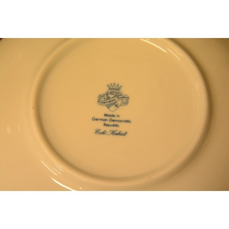 (n-3987/2) Jlmenau, Echt Kobalt, sibulamustriga kohvitassid-taldrikud, 6tk