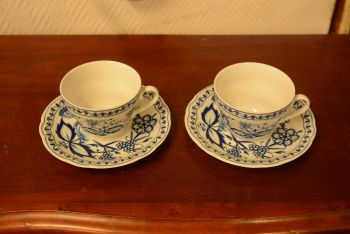 (n-3989/2) Triptis Porzellan Zwiebelmuster, sibulamustriga kohvitassid-taldrikud, 2tk