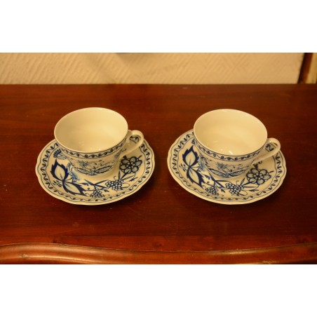 (n-3989/2) Triptis Porzellan Zwiebelmuster, sibulamustriga kohvitassid-taldrikud, 2tk