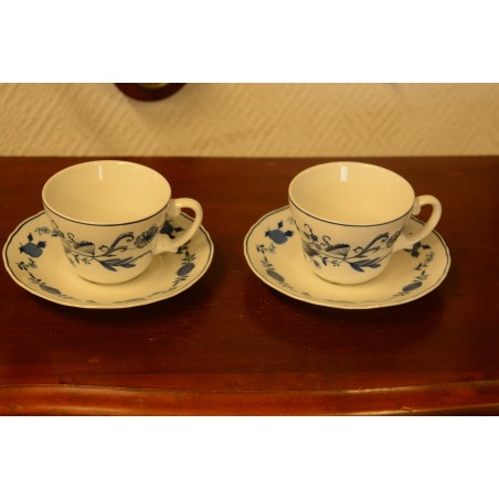 (n-3990/3) Wellco Design Krefeld, Zwiebelmuster, sibulamustriga kohvitassid-taldrikud, 2tk