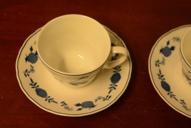 (n-3990/3) Wellco Design Krefeld, Zwiebelmuster, sibulamustriga kohvitassid-taldrikud, 2tk