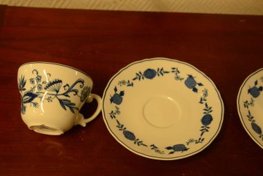 (n-3990/3) Wellco Design Krefeld, Zwiebelmuster, sibulamustriga kohvitassid-taldrikud, 2tk