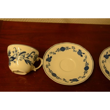 (n-3990/3) Wellco Design Krefeld, Zwiebelmuster, sibulamustriga kohvitassid-taldrikud, 2tk