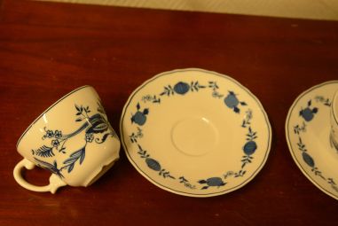 (n-3990/3) Wellco Design Krefeld, Zwiebelmuster, sibulamustriga kohvitassid-taldrikud, 2tk