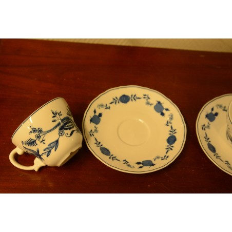 (n-3990/3) Wellco Design Krefeld, Zwiebelmuster, sibulamustriga kohvitassid-taldrikud, 2tk