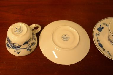 (n-3990/3) Wellco Design Krefeld, Zwiebelmuster, sibulamustriga kohvitassid-taldrikud, 2tk