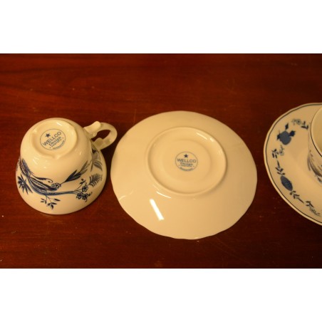 (n-3990/3) Wellco Design Krefeld, Zwiebelmuster, sibulamustriga kohvitassid-taldrikud, 2tk