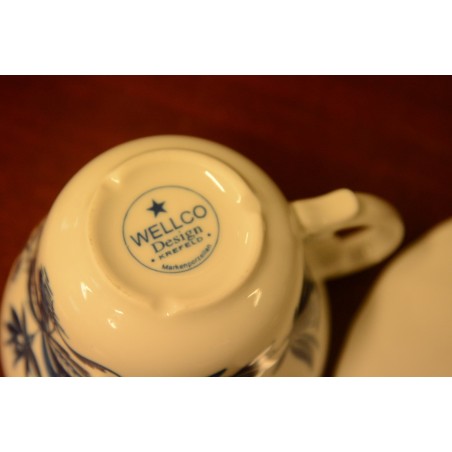 (n-3990/3) Wellco Design Krefeld, Zwiebelmuster, sibulamustriga kohvitassid-taldrikud, 2tk