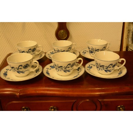 (n-4012/2) GPK SchlossSchönbrunn Porzellan sibulamustrilised kohvitassid-taldrikud, 6tk