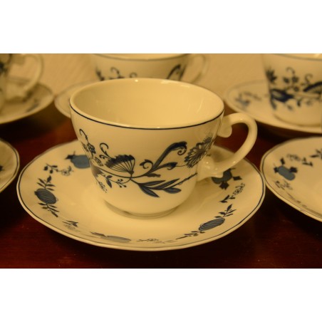 (n-4012/2) GPK SchlossSchönbrunn Porzellan sibulamustrilised kohvitassid-taldrikud, 6tk