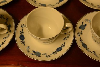 (n-4012/2) GPK SchlossSchönbrunn Porzellan sibulamustrilised kohvitassid-taldrikud, 6tk