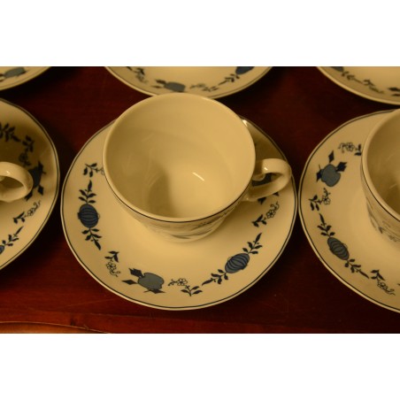 (n-4012/2) GPK SchlossSchönbrunn Porzellan sibulamustrilised kohvitassid-taldrikud, 6tk