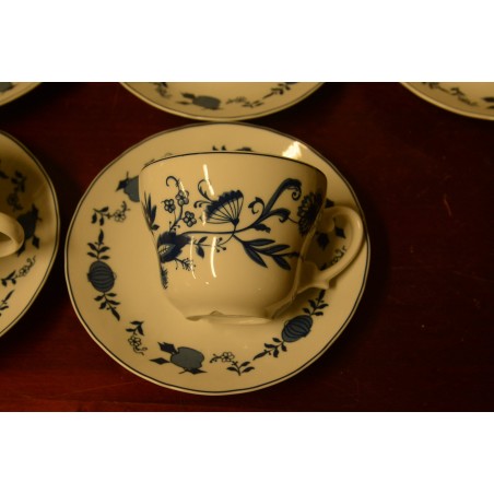 (n-4012/2) GPK SchlossSchönbrunn Porzellan sibulamustrilised kohvitassid-taldrikud, 6tk