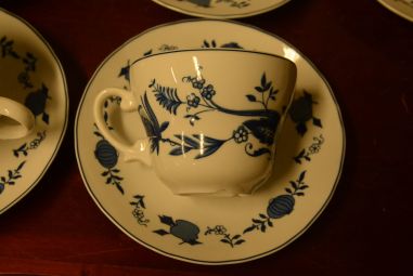 (n-4012/2) GPK SchlossSchönbrunn Porzellan sibulamustrilised kohvitassid-taldrikud, 6tk