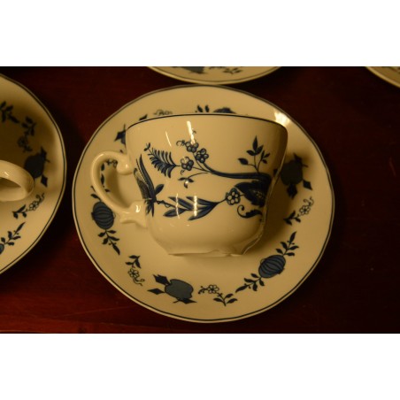 (n-4012/2) GPK SchlossSchönbrunn Porzellan sibulamustrilised kohvitassid-taldrikud, 6tk