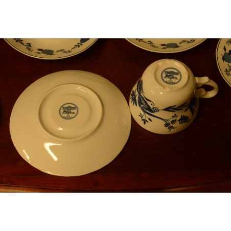 (n-4012/2) GPK SchlossSchönbrunn Porzellan sibulamustrilised kohvitassid-taldrikud, 6tk