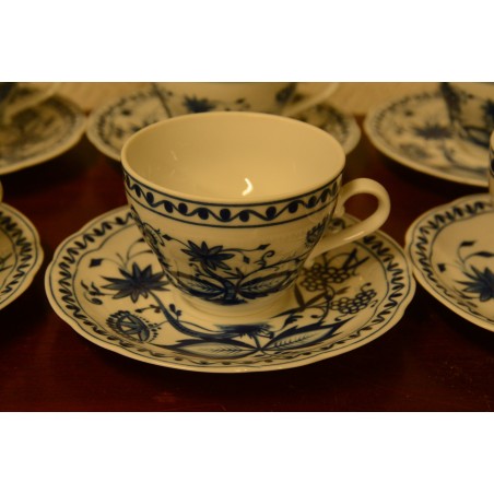 (n-4024/4) Kahla Zwiebelmuster, kohvitassid-taldrikud, 6tk