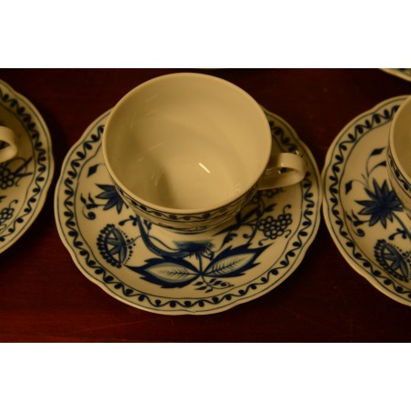 (n-4024/4) Kahla Zwiebelmuster, kohvitassid-taldrikud, 6tk