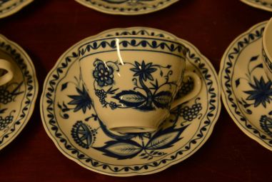 (n-4024/4) Kahla Zwiebelmuster, kohvitassid-taldrikud, 6tk