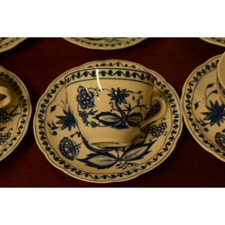 (n-4024/4) Kahla Zwiebelmuster, kohvitassid-taldrikud, 6tk