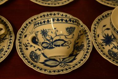 (n-4024/4) Kahla Zwiebelmuster, kohvitassid-taldrikud, 6tk