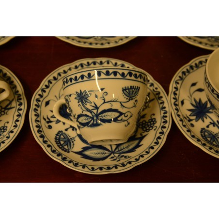 (n-4024/4) Kahla Zwiebelmuster, kohvitassid-taldrikud, 6tk