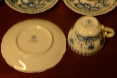 (n-4024/4) Kahla Zwiebelmuster, kohvitassid-taldrikud, 6tk