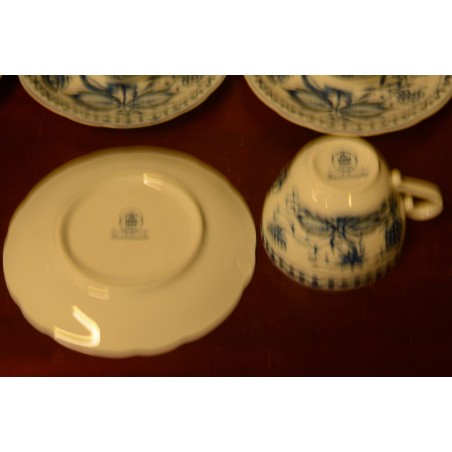 (n-4024/4) Kahla Zwiebelmuster, kohvitassid-taldrikud, 6tk