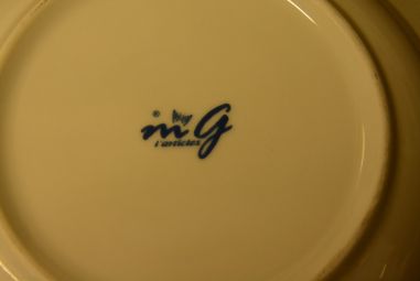 (n-4087) MG porzellan sibulamustrilised supi-pastataldrikud, 6tk